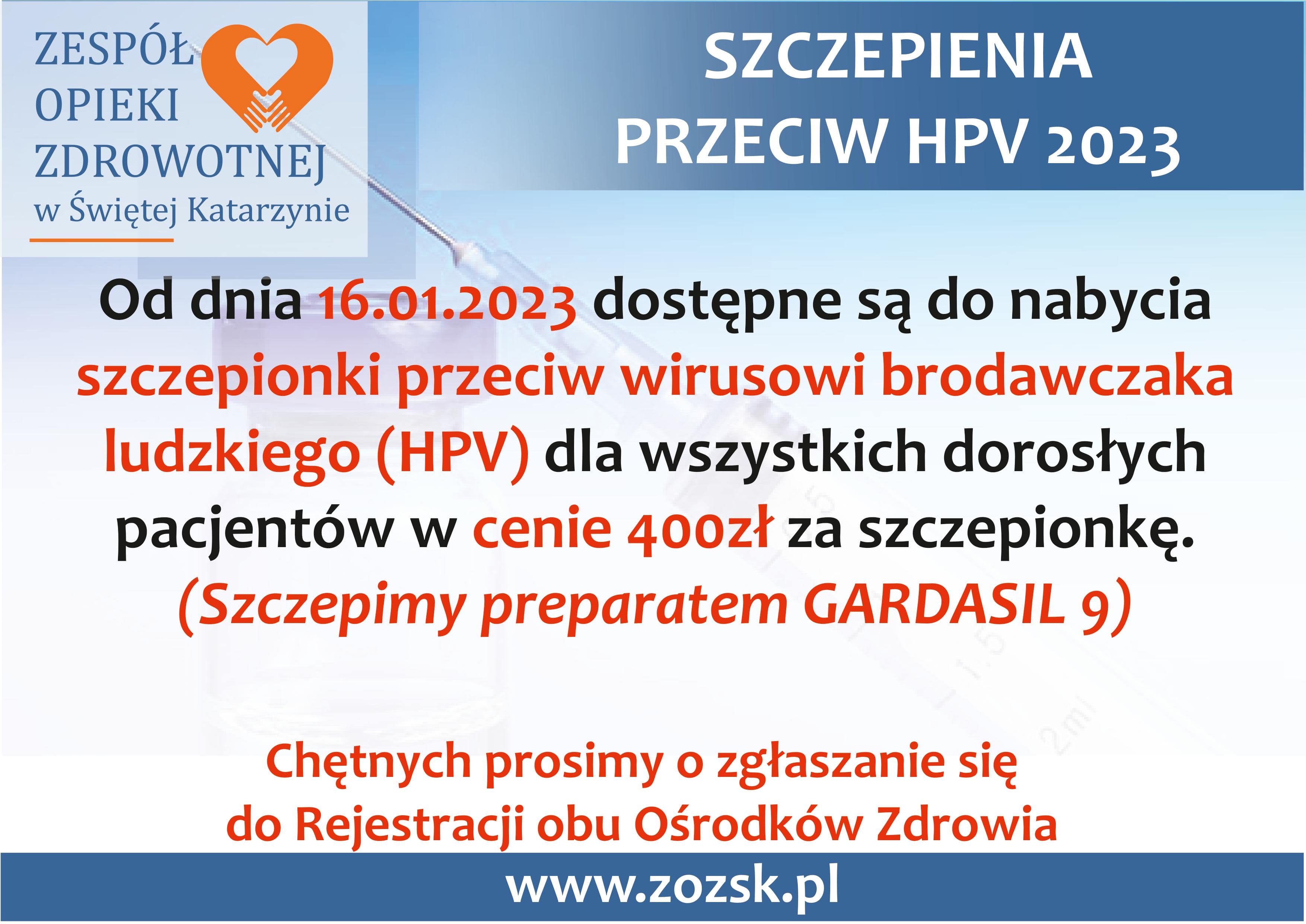 HPV - odpłatne szczepienia dla dorosłych