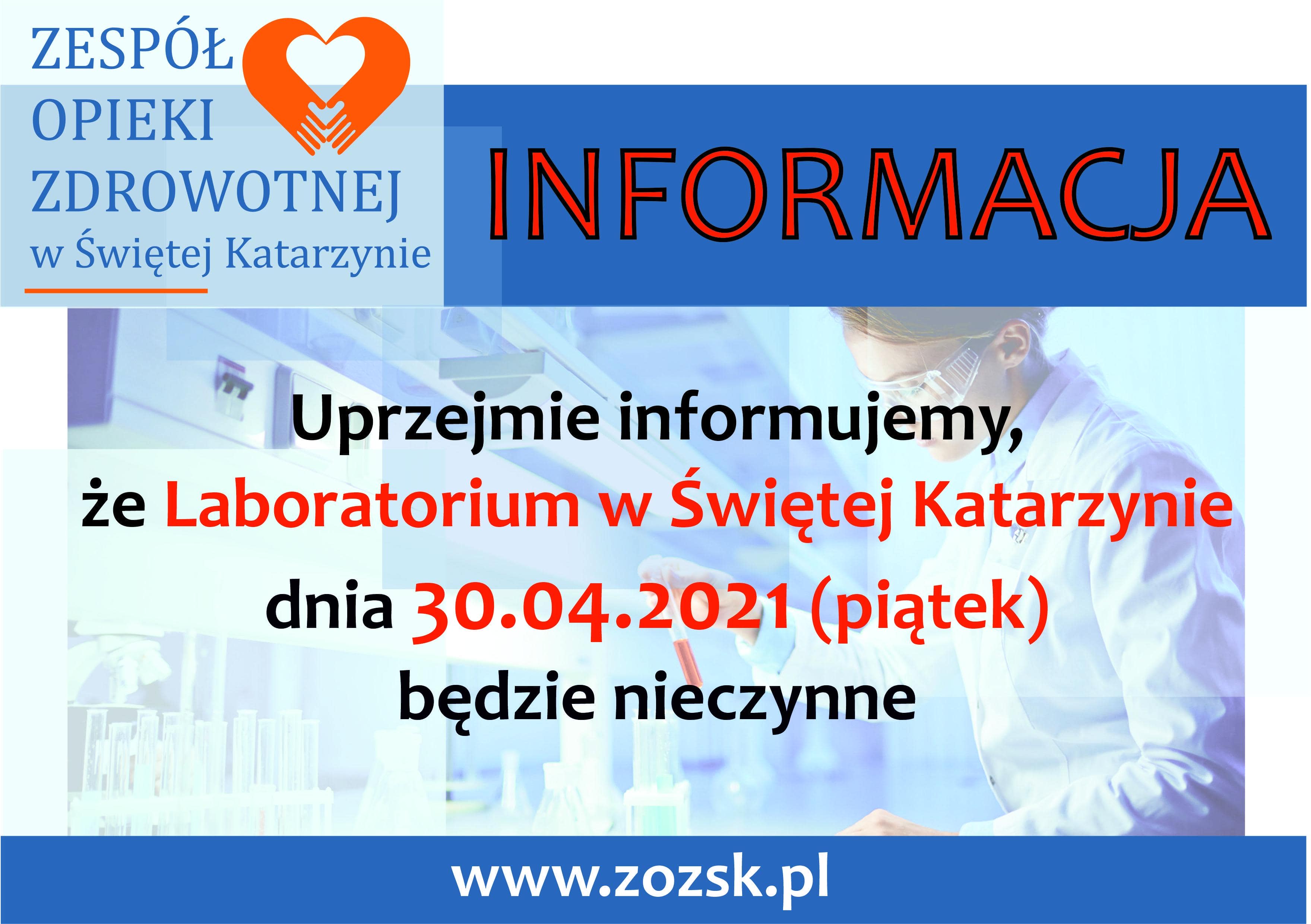laboratorium w świętej katarzynie komunikat