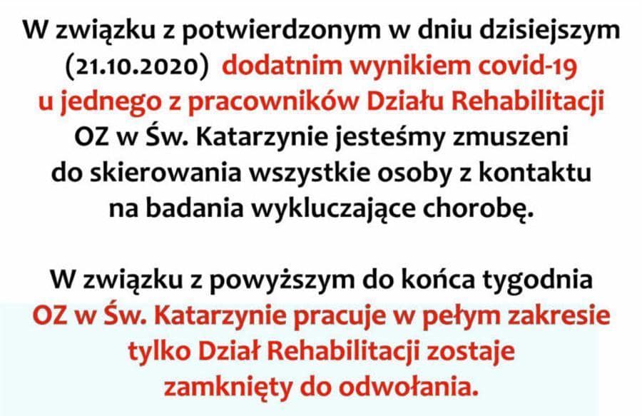 zozsk koronawirus dział rehabilitacji